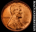 1945 Lincoln Wheat Cent- Red- Choice Gem Brilliant Uncirculated Luster #J9044