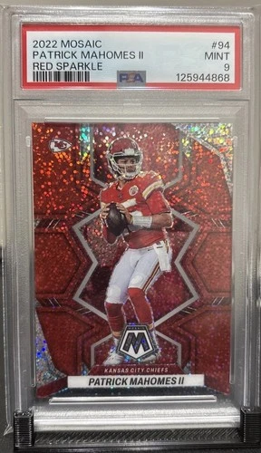 2022 Panini Mosaic Patrick Mahomes Red Sparkle Prizm  PSA 9 MINT KC Chiefs RARE