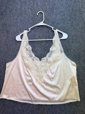 Body Lites JCPenney Ivory Lace Cami Sleep Top Size 44 Nylon Vintage USA
