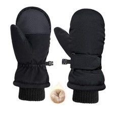 Kids Winter Snow Mittens for Little Girls Boys Thermal S 8-18 months Black
