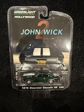 Greenlight Hollywood John Wick 1:64 Chevrolet Chevelle SS 396 Diecast Car Green…