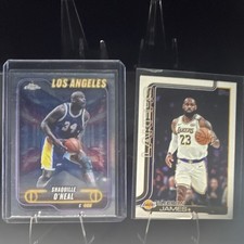 🔥Los Angeles Lakers Shaquille O'Neal & LeBron James 🔥 Topps NBA 2 Cards Lot