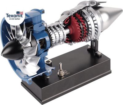 DM122 Mini Metal Turbofan Engine Model Kit That Works, 170+ Parts 1:20 Scale 4.4