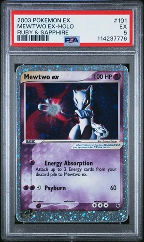 2003 Pokemon Ex Ruby & Sapphire #101 Mewtwo ex Holo PSA 5