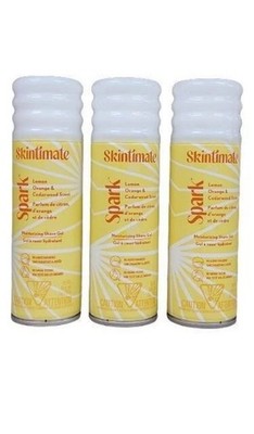 Skintimate Spark Lemon Orange & Cedarwood Scent Moisturizing Shave Gel 7 oz 3-PK