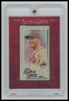 2020 Topps Allen & Ginter Freddie Freeman Mini Framed Red Silk Cloth /10 Dodgers