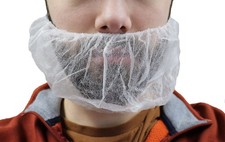 Disposable White Beard Cover Polypropylene 10 gsm 24 Inch Diameter Single Loop