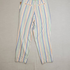 Brand New Vintage Liz Sport Women's Size 10 White Striped Tease Pants Ankle