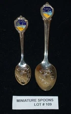 VINTAGE Miniature Spoons Florida Daytona Beach Set of 2 Lot#109
