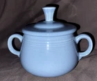 Vintage Powder Blue Fiesta Ware Sugar Bowl with Lid Homer Laughlin