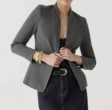 J Crew Women's Going Out Blazer in Stretch Twill Heather Dove Size 2 NWT Staple