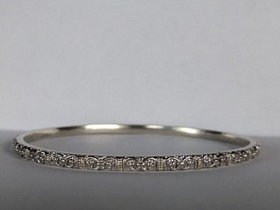 Gabriel & Co sterling silver bangle with 18k gold 353916-3