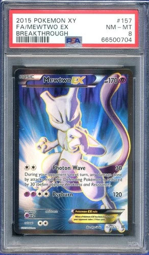 2015 Pokemon XY Breakthrough Full Art Mewtwo EX 157/162 #157 PSA 8