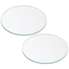 2Pcs 2.05"x0.08" Dia Flashlight Glass Lens Polished Edge Glass Len Transparent