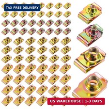 100 PCS U-Clip Nut Set for Auto Car M4 M5 M6 M8 Assortment Kit 25 Each , Co