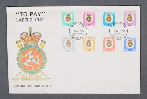 MayfairStamps Isle of Man FDC 1982 to Pay Labels Combo First Day Cover aaw_98467