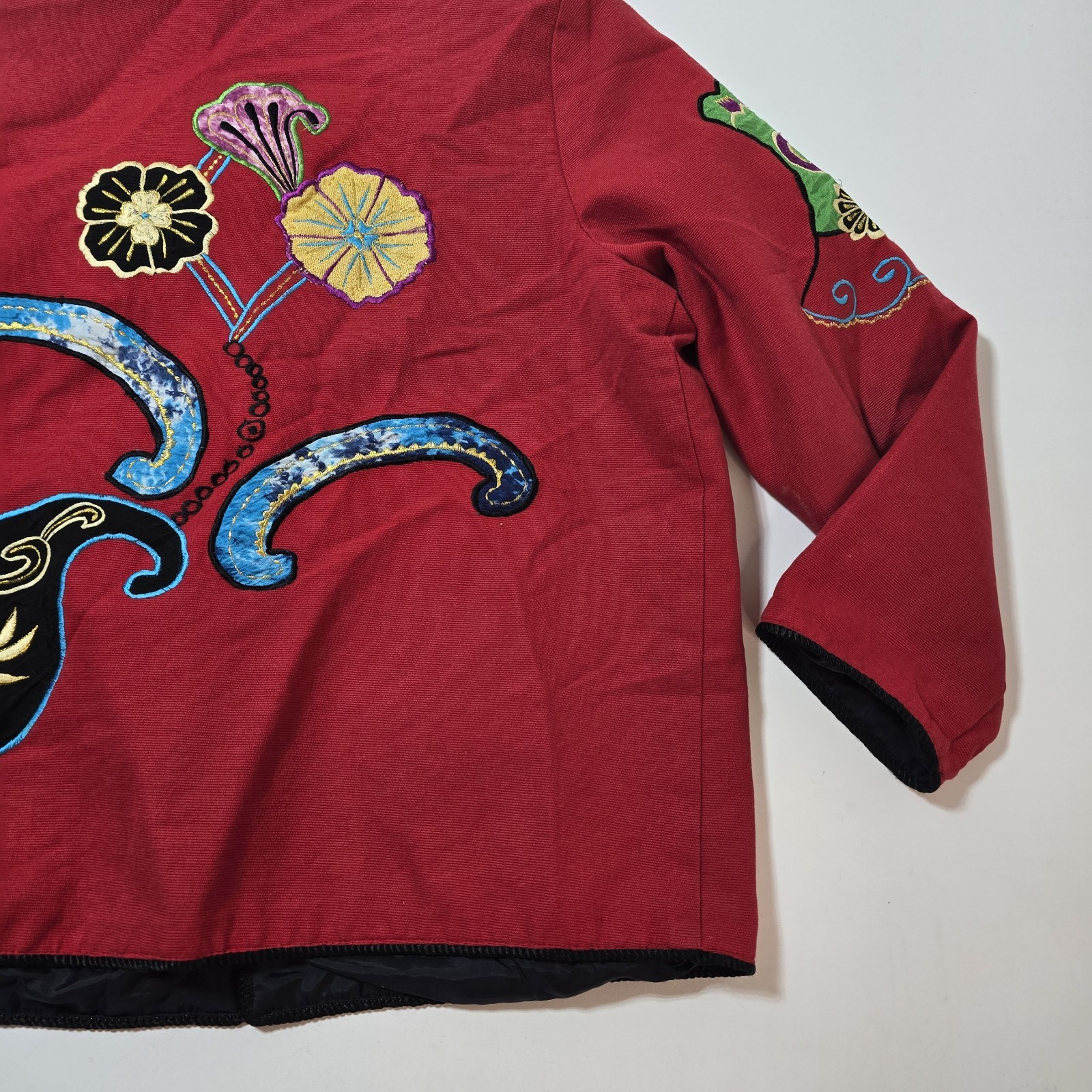 Indigo Moon Floral Patchwork Blazer Jacket L Pais… - image 15