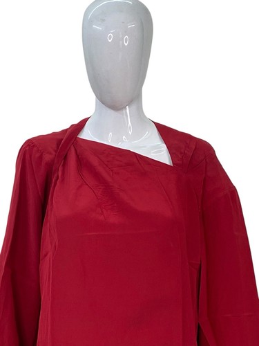 Isabel Marant Mujer Manga Larga Soie Seda Rojo Blusa Túnica Superior Talla L 40 - Imagen 2 de 14