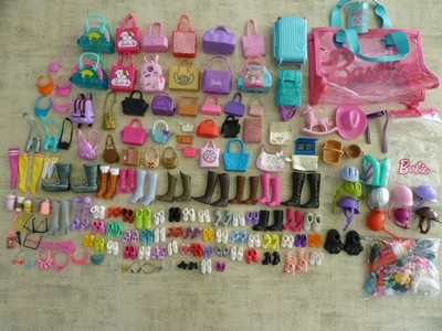 Huge 11'' Doll Accessories Lot-Purses Totes Shoes Helmets Eyewear etc 3lbs Mattel