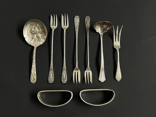 Vintage Sterling Silver Flatware Lot - Gorham, Wallace, Watson - Monogrammed !!