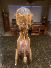 VINTAGE SKELETON MOON DIAL TOWER CLOCK WITH GONG WORKING