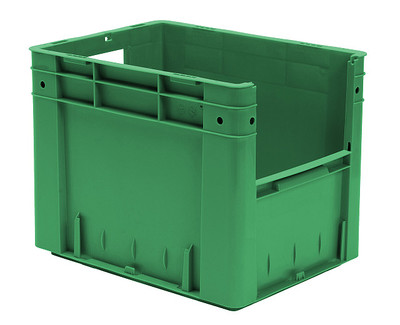 VTK 400/320-4, Schwerlast-Stapelkasten mit Sichtöffnung, 400x300x320mm (LxBxH)