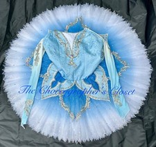 Professional Ombre Ballet Tutu Blue Bird Raymonda Costume Sleeves XS-Small