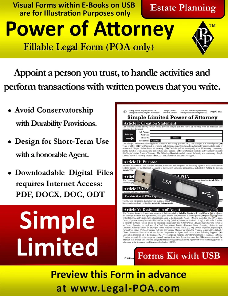 Poder notarial limitado simple - Formulario y USB (kit legal) Foto 2 de 4
