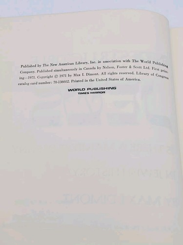 Max I. Dimont THE INDESTRUCTIBLE JEWS 1st Edition 1st Printing SIGNED by DIMONT - Picture 7 of 10