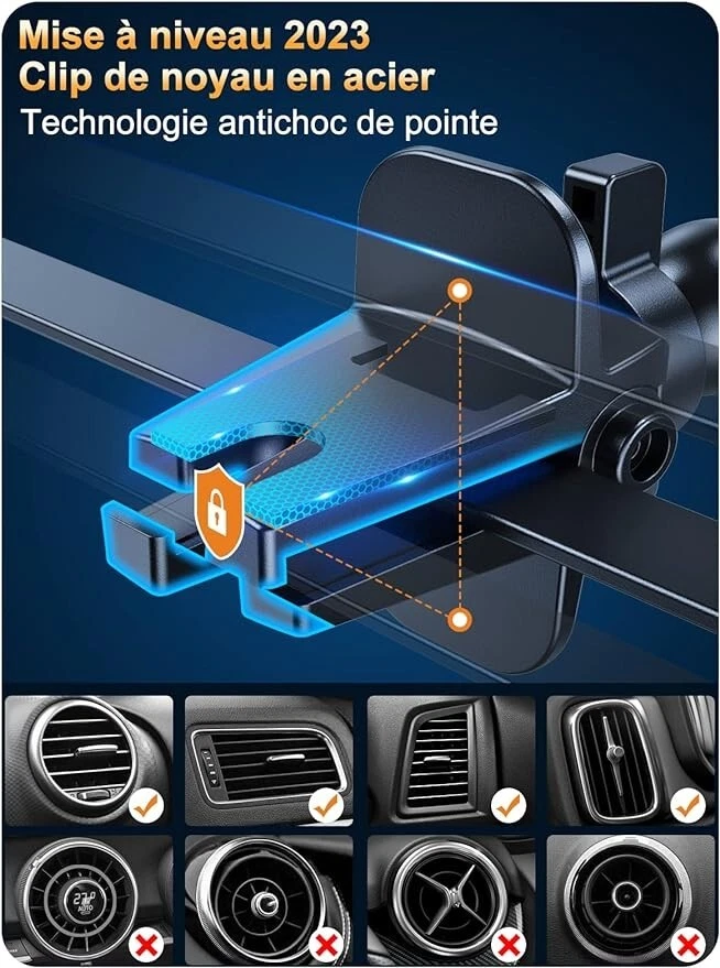 Auckly Qi 15W Caricatore Wireless Auto,Auto-Bloccaggio Supporto Telefono Auto - Immagine 3 di 4