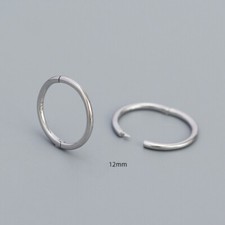 STERLING SILVER (925) 12mm HINGED SLEEPER HOOP EARRINGS