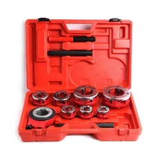 Ratchet Pipe Threader Kit Die Bar Head Handle Tool Set with 7 Size Dies