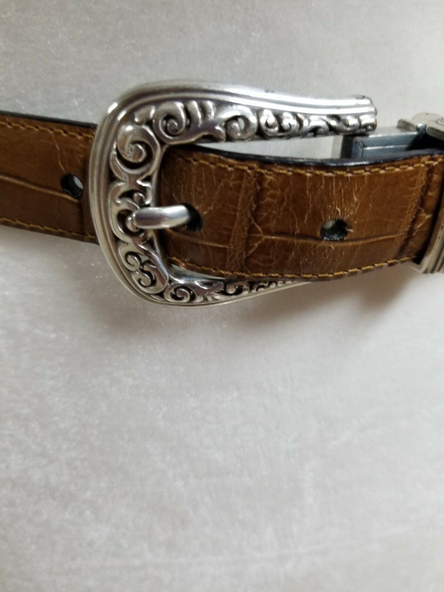 Vintage Brighton Black Brown Reversible Croc Embossed  display picture 1