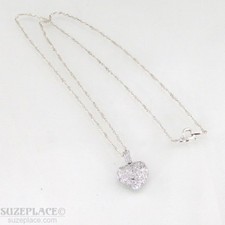 STERLING SILVER CUBIC ZIRCONIA HEART PENDANT NECKLACE NWOT GREAT GIFT IDEA