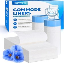 25 or 50 Pack Bedside Commode Liners with 25 or 50 Pack Super Absorbent Pad