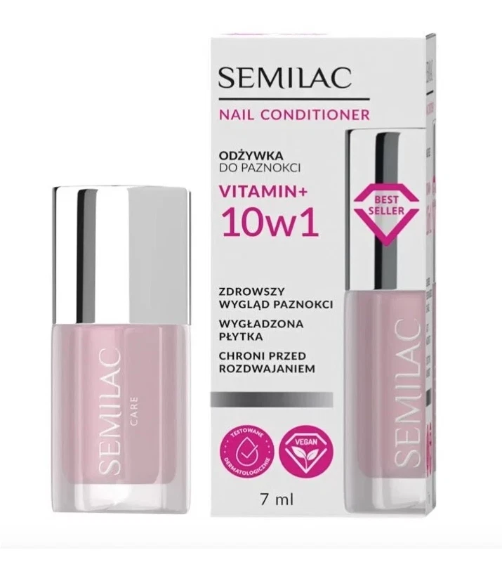 SEMILAC NAIL CONDITIONER + VITAMIN 10in1 PROTECTS FROM SPLITTING SMOOTH 7ml