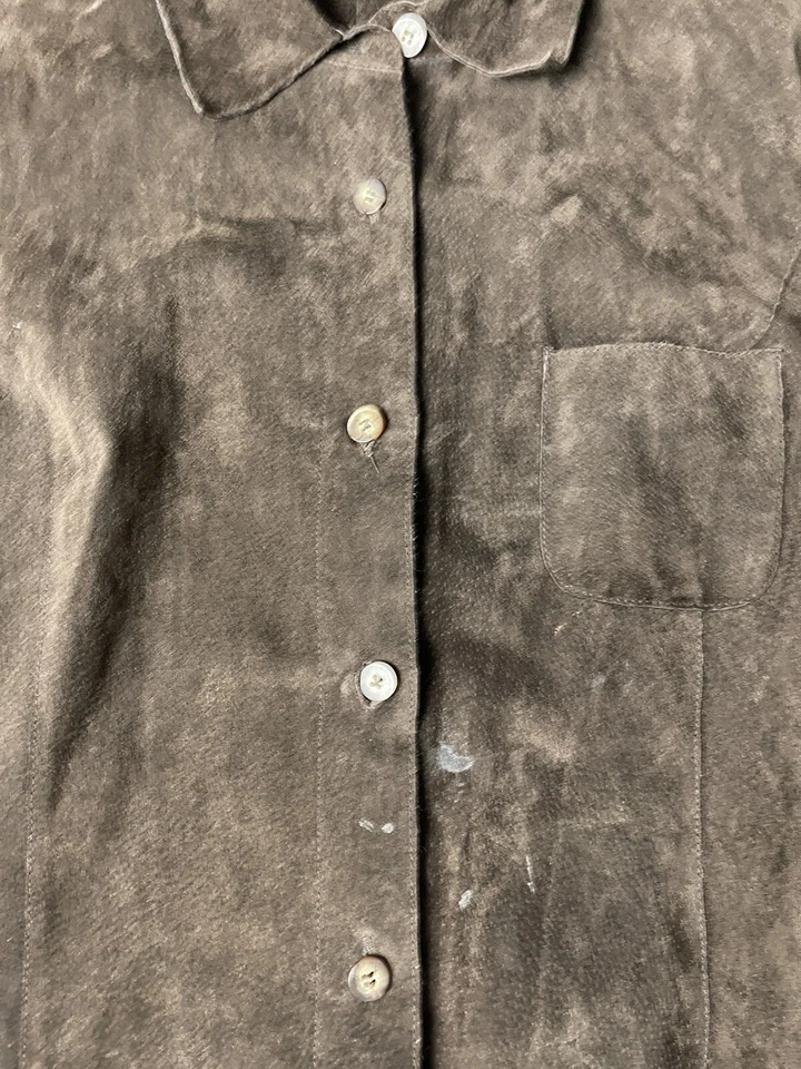 Marsh Landing Black Suede Leather Shirt Women's Medium M GUC - Image 4 of 4