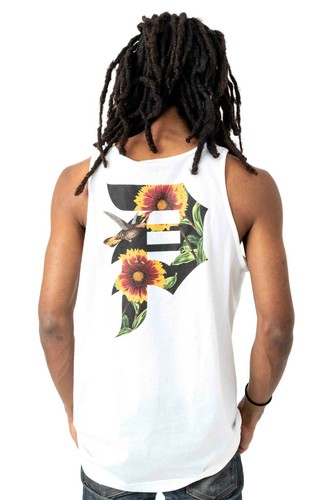 Primitive DIRTY P SUNFLOWER White Black Multi Graphic Regular Men's Tank Top - Picture 3 of 4