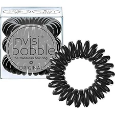 invisibobble Original Traceless Hair Ties, Elastic Hair Band BLACK (Pack of 3)