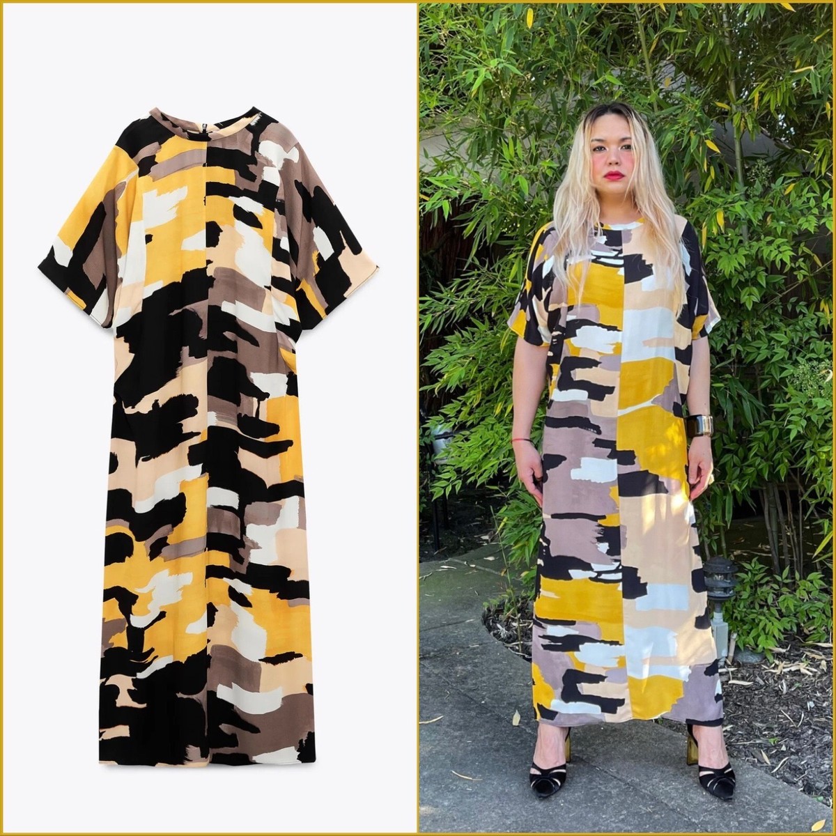 ZARA Woman Limited Edition Multicolor Printed MIDI Tunic