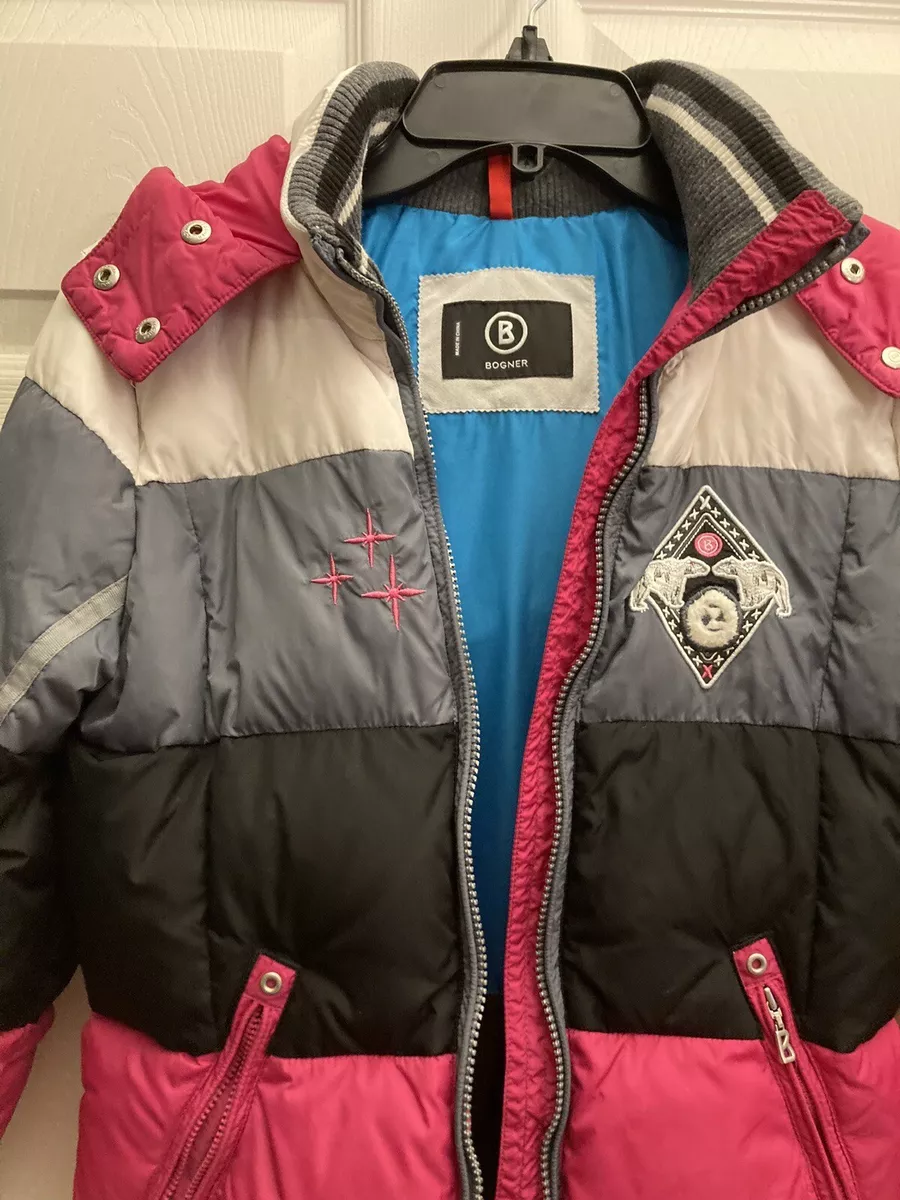 Bogner Kids Big Girls DOWN SKI JACKET Pink White Gray Black