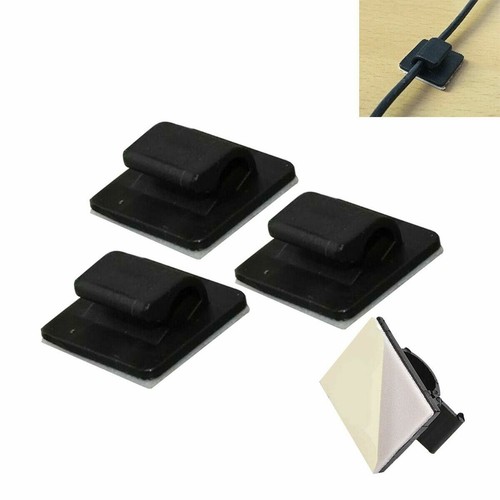 Self Adhesive Cable Clips Black Wire Conduit Nylon Clamp eBay