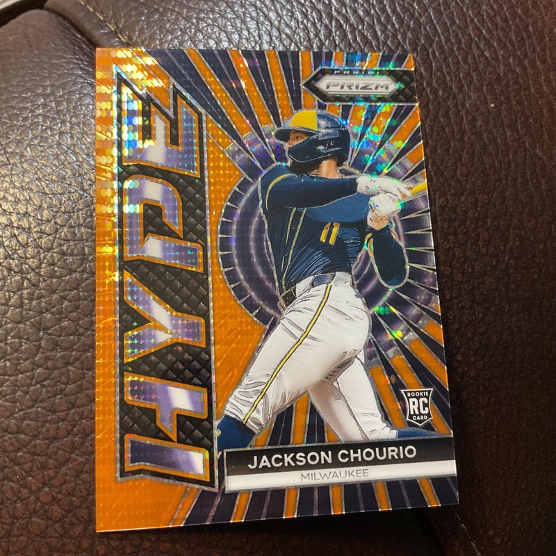 JACKSON CHOURIO 2024 Panini RARE HYPE Orange Pulsar PRIZM RC #017/399 BREWERS