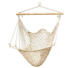NEW Hammock Chair Swing Seat Camping Hanging Rope Chair Wooden Outdoor Patio