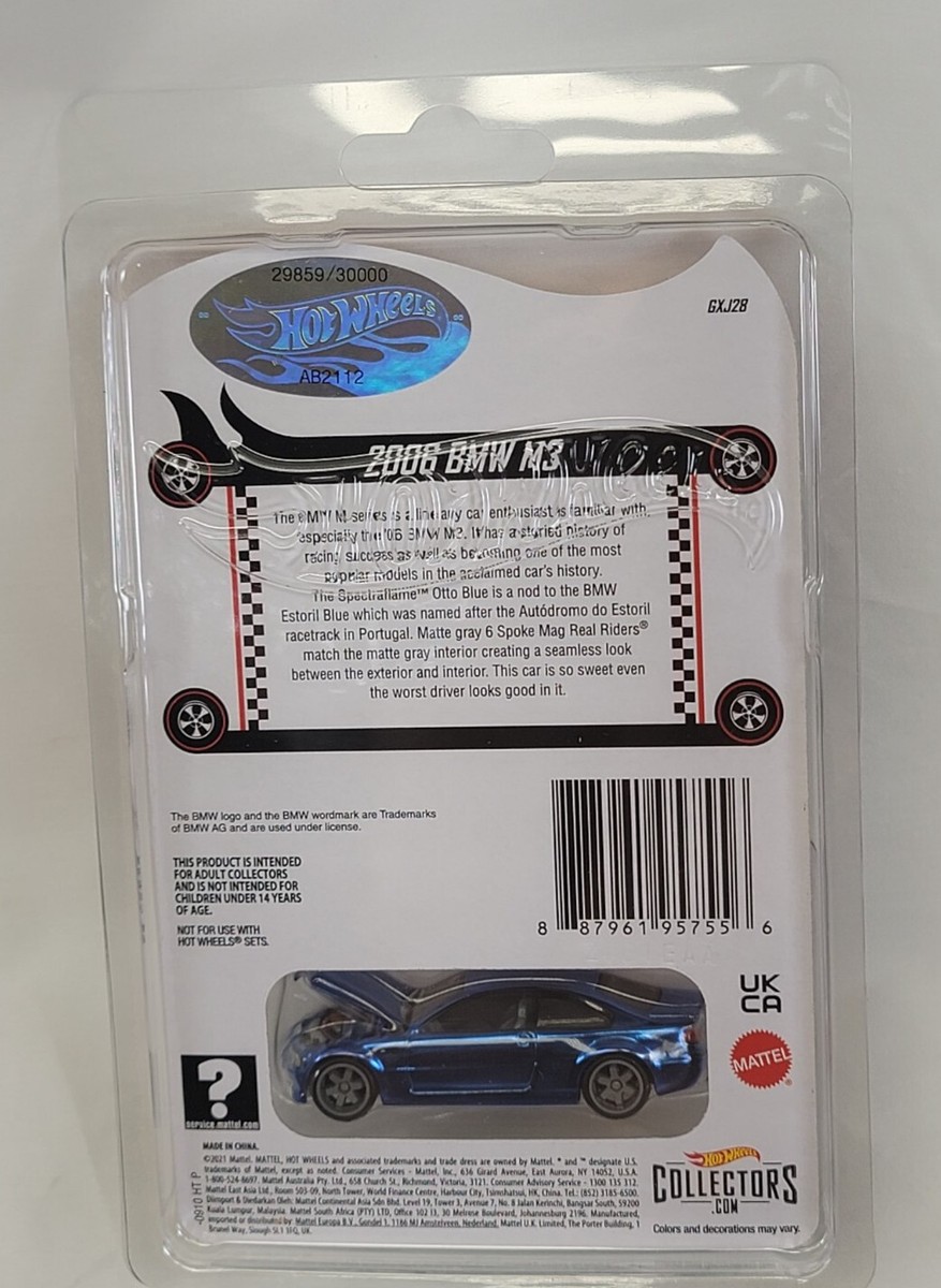 Hot Wheels 2022 Red Line Club Car RLC Otto Blue 2006 BMW M3
