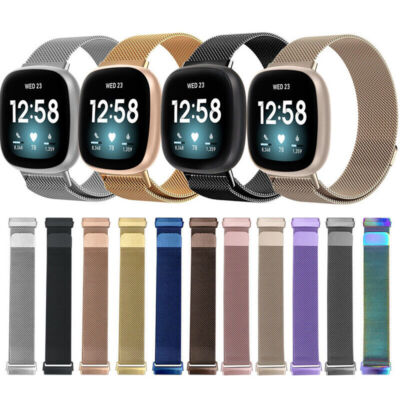 For Fitbit Versa 3 4 Sense 2 Watch Band Milanese Stainless Steel Wrist Strap