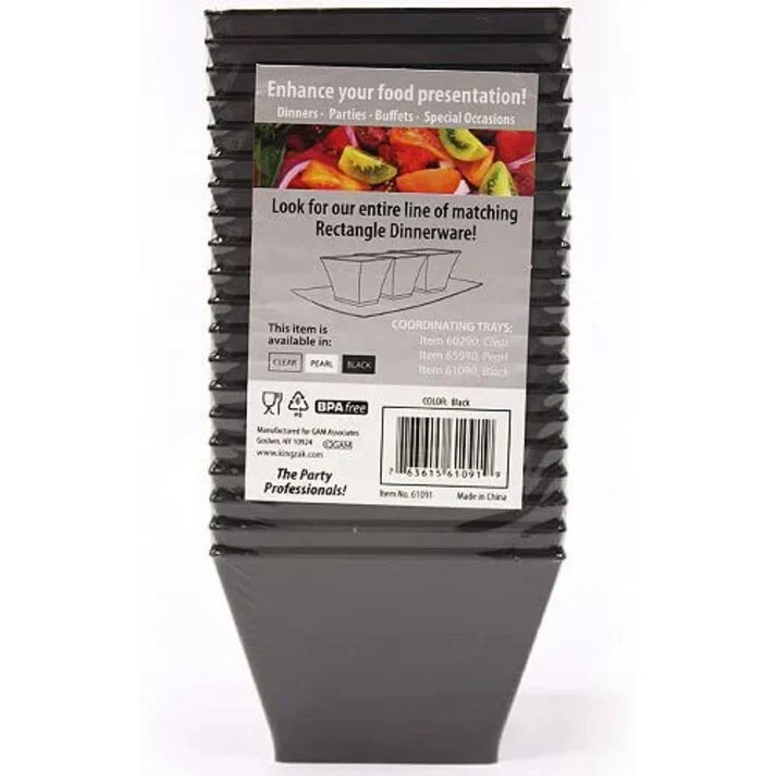 Lillian Tablesettings Condiment Small Dessert Serving Rectangle Black Bowls 8 oz - Image 3 of 3