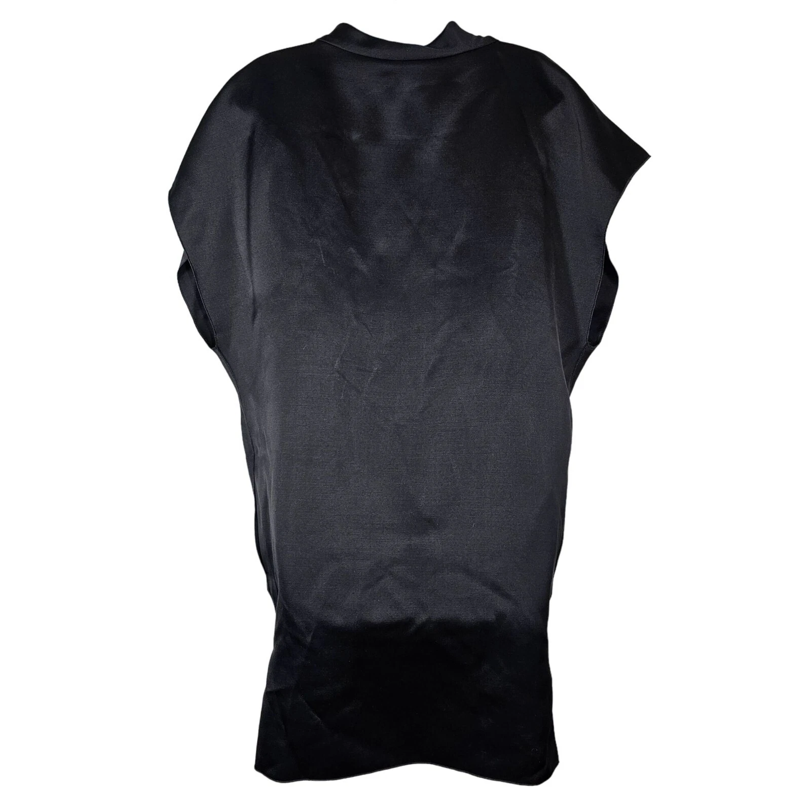 CELINE Abito drappeggiato Céline nero seta e lana made in France taglia FR36 US4 $1479 nuovo con etichette