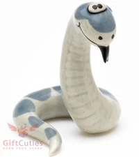 Handmade Porcelain Snake Figurine - Symbol of 2025 Year of the Snake