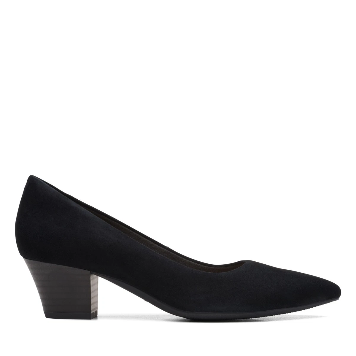 Clarks black on sale suede court shoes